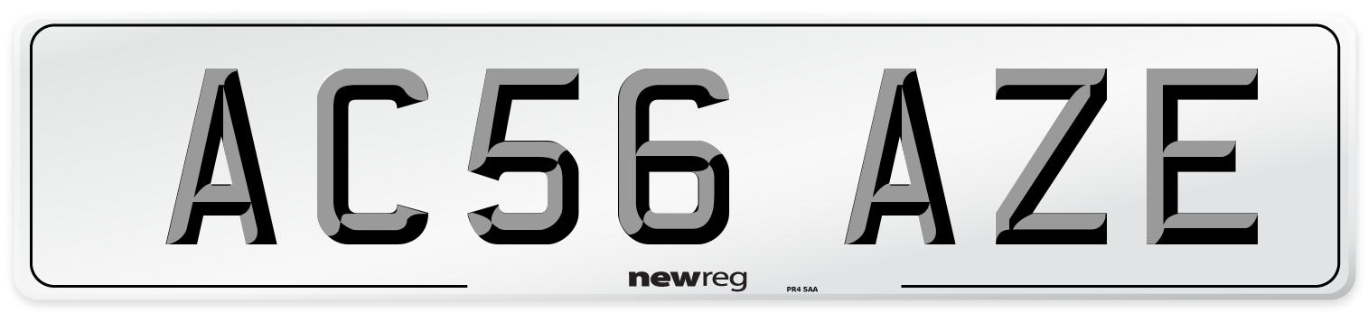 AC56 AZE Number Plate from New Reg